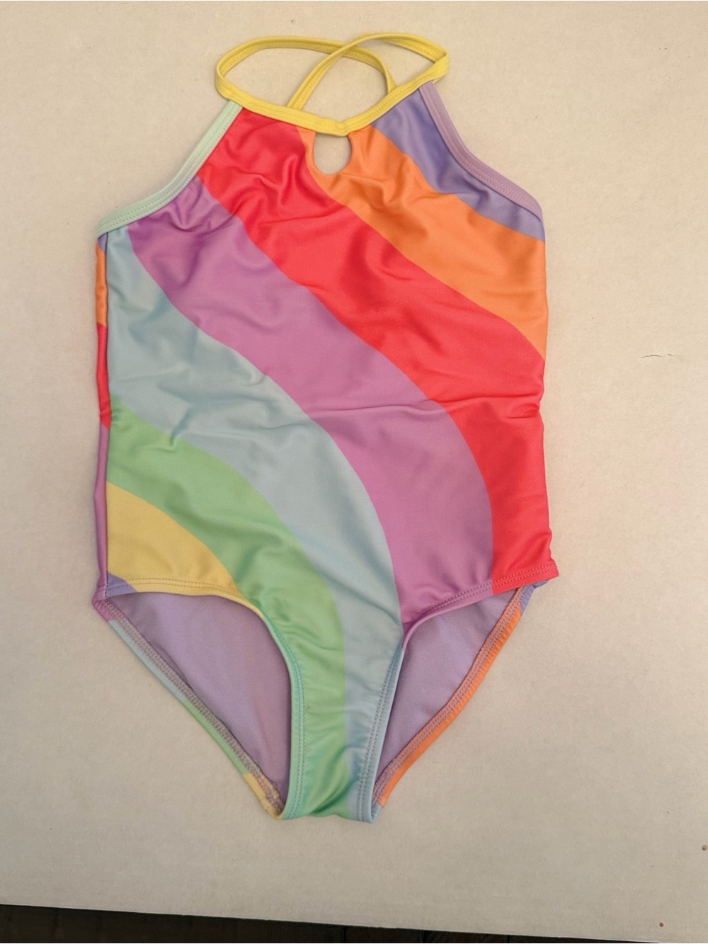 Kids Rainbow Stripe One-Piece Swimsuit - Multicolor